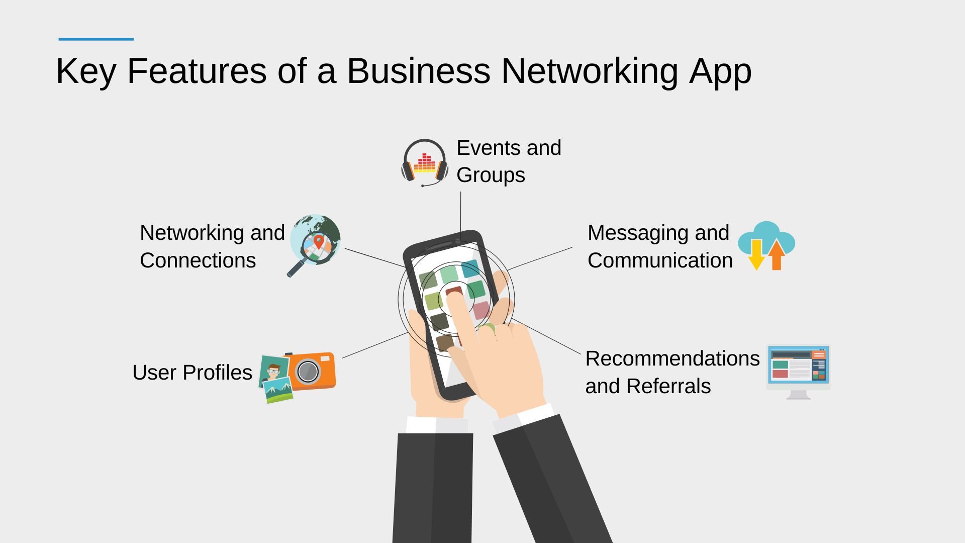 Key Features of a Business Networking App- Infographic